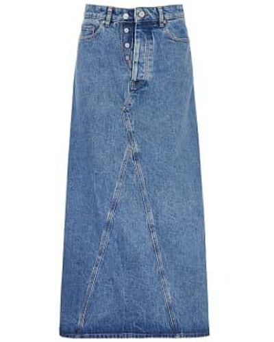 Ganni High-waisted Denim Maxi Skirt - Blue