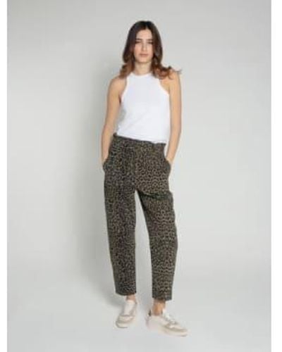 Nooki Design Caroline léopard pantalon-khaki - Gris
