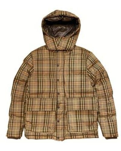 Hikerdelic Calland plaid puffer chaqueta marrón a cuadros - Metálico