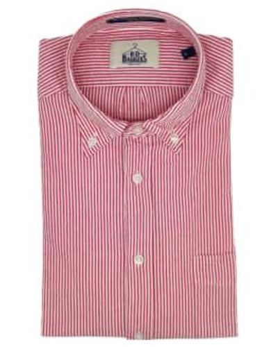 B.D. Baggies Camicia Bradford Cotton Stripes Uomo /red S - Pink