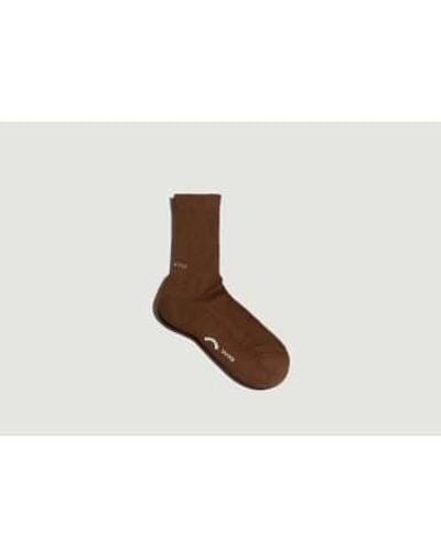 Socksss Chaussettes en coton biologique brun doré - Blanc