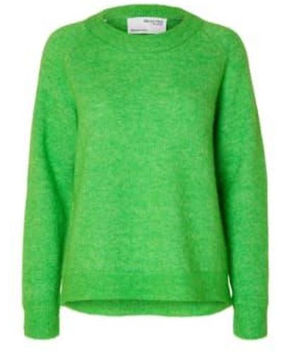 SELECTED Slflulu clásico jersey cuello o melange ver - Verde