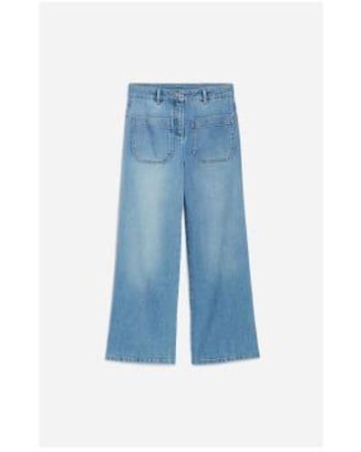 Vanessa Bruno Helias Double Front Pocket Wide Leg Jeans Size: 14, Col: 14 - Blue