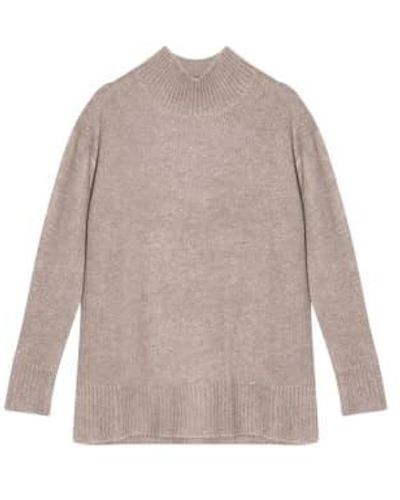 Engage Cashmere Pullover Stand Collar - Gray