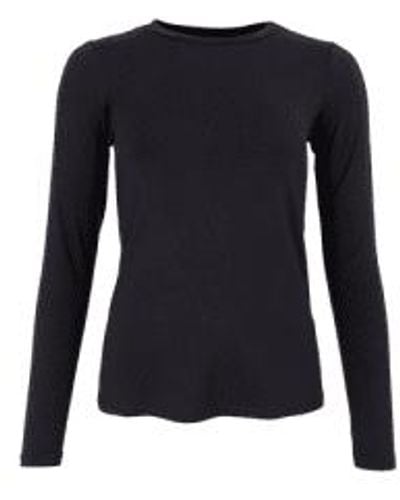 Black Colour Colour Karla Long Sleeve T Shirt - Blu