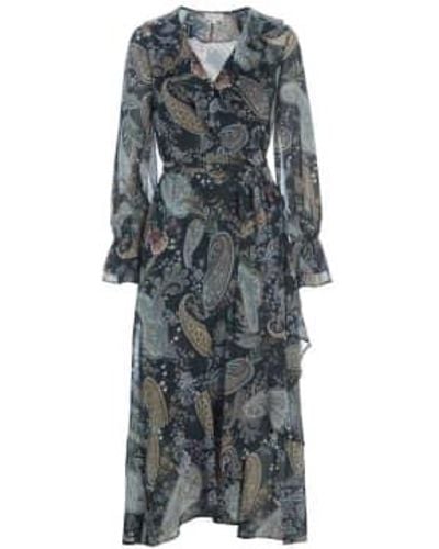 Dea Kudibal Paisley Pine Josefina Silk Dress S - Gray