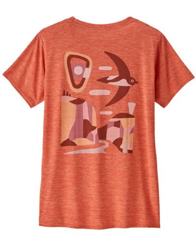 Patagonia T-shirt Capilene Cool Daily Graphic Pimento - Orange