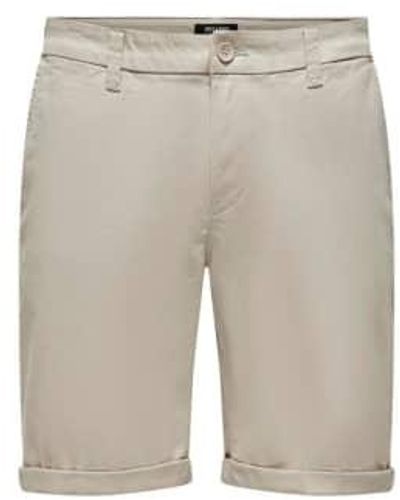 Only & Sons Peter Chino Shorts Silver Lining / Medium - Grey
