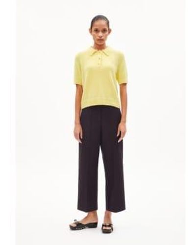 ARMEDANGELS Jaalma Cropped Wide Leg Trousers Or Cool Ash - Giallo