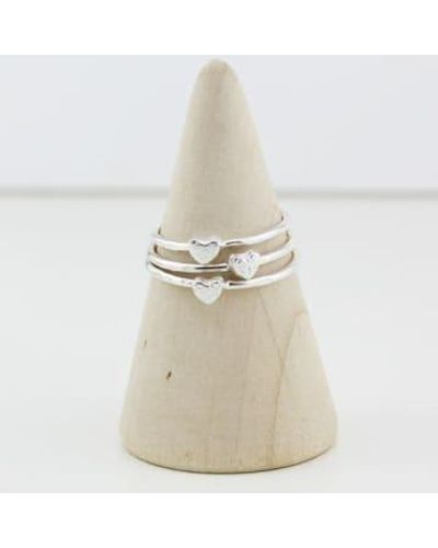 Lucy Kemp Handmade Sterling Mini Heart Ring - Natural