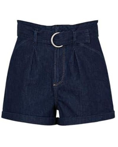 PAIGE Blaue carly-shorts mit falten