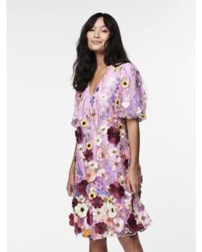 Y.A.S | Flowering Ss Dress Lavender S - Red