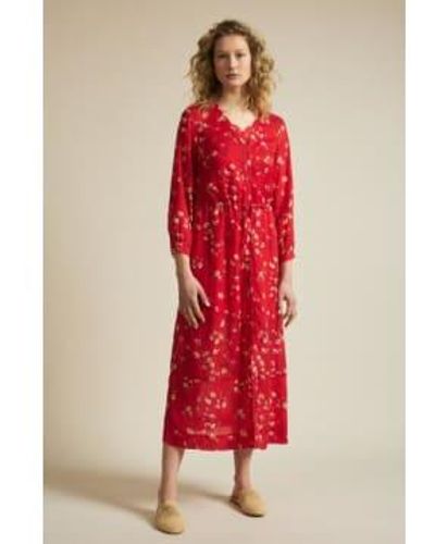 Lanius Long Printed Dress - Rosso