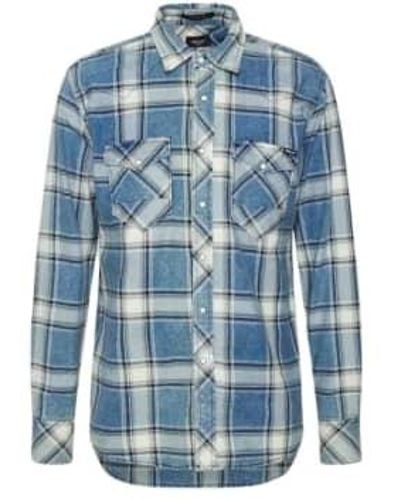 Replay Western Checked Shirt L - Blue