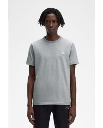 Fred Perry Mens Ringer T 4 - Grigio