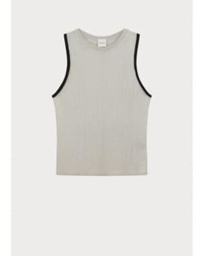 Paul Smith Sleeveless Sparkle Trim Detail Knitted Vest Col: 02 Off Whi M - Gray