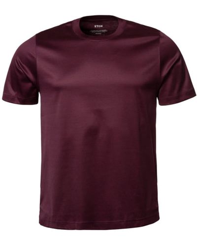 Eton Burgundy Red Filo Di Scozia T Shirt - Purple