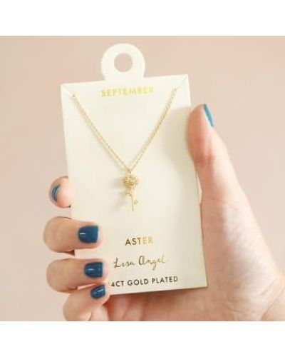 Lisa Angel Birth Flower Pendant Necklace In - Neutro