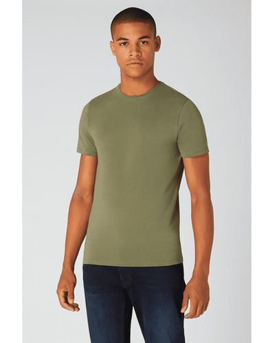 Remus Uomo Olive Basic Round Neck T Shirt Medium - Green