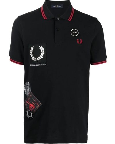 Fred Perry Graphic Applique Polo Shirt 1 - Nero