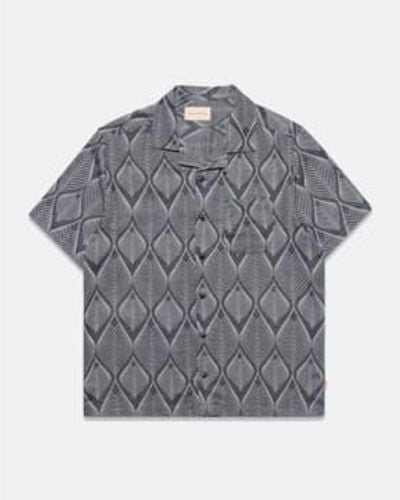 Far Afield Afs791 Stachio Ss Shirt Leaf Jacquard - Grey