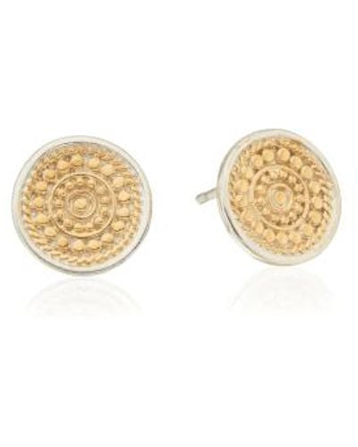 Anna Beck Contrast Dotted Stud Earrings - Metallizzato