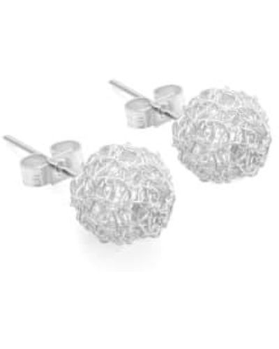 Just Trade Cristabel Stud Earrings Plated - White