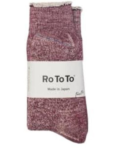 RoToTo Double Face Socks Grape L - Purple