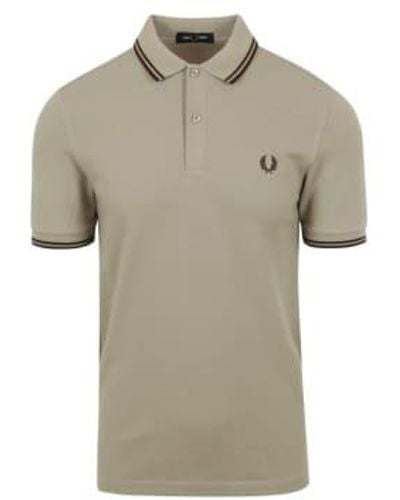 Fred Perry Twin Tipped Piqué Polo Shirt L - Green