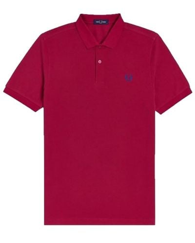 Fred Perry Slim Fit Plain Polo Red - Multicolor