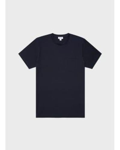 Sunspel Riviera Pocket T Shirt Navy - Blu