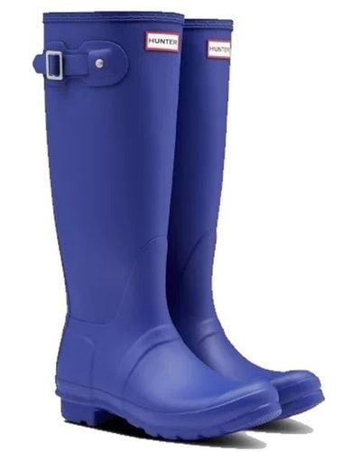 HUNTER Original Tall Wellington Boots Indigo - Blue