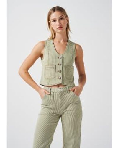 seventy + mochi Bea Vest Khaki Stripe 8 - Green