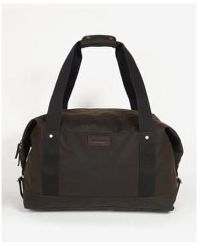 Barbour Olive Wax Holdall Bag - Nero