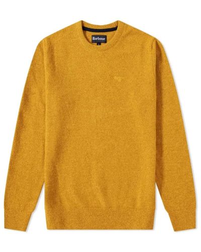 Barbour Tisbury Crew Neck Wool Sweater Copper 3 - Giallo