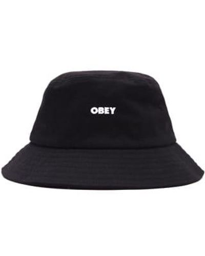 Obey Bold Twill Bucket Hat Os - Black
