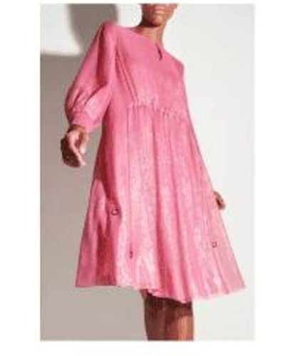 Luisa Cerano Cerano Sheer Tie Waist Midi Dress Col: - Pink