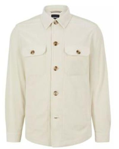BOSS Open C Carper Relaxed Fit Corduroy Overshirt 46 - White