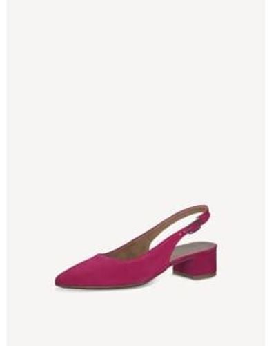 Tamaris Suede Slingback Sandals - Pink