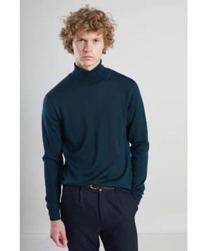 L'Exception Paris Dark Merino Turtleneck Sweater Xs - Blue