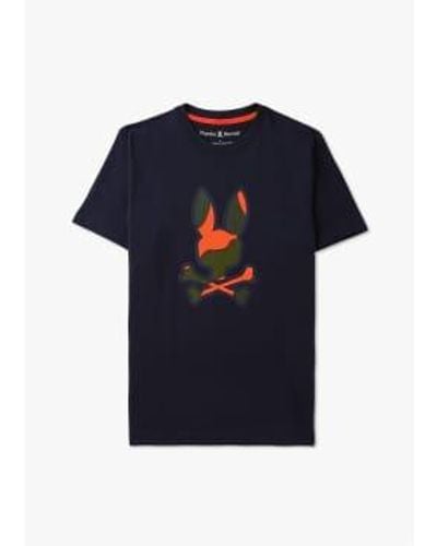 Psycho Bunny Mens Plano Camo Print Graphic T Shirt In - Blu