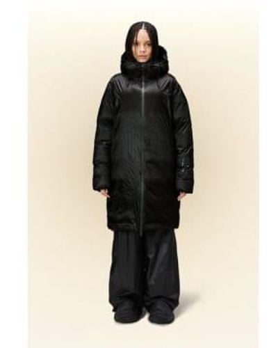 Rains Kevo Long Puffer Xs - Black