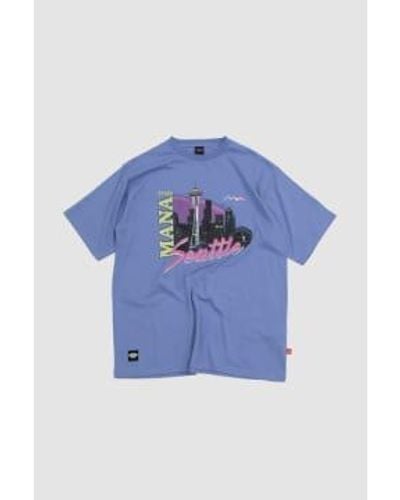 Manastash Recycled Cotton Tee Happy Hour Violet S - Blue
