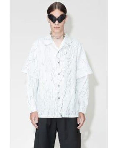 Han Kjobenhavn Wrinkle Two-layered L/s Shirt Extra Large - White