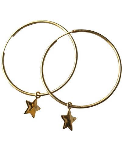 silver jewellery 925 Silver Star Hoop Earrings Gold - Metallizzato