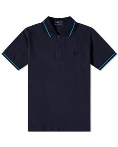 Fred Perry Reisues Original Twin Tipping Polo Navy, König Fisher & Black - Blau