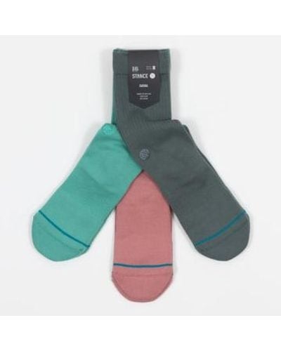 Stance 3 chaussettes d'icônes pack en vert et rose - Bleu