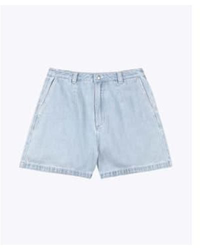 Wemoto Days Light Denim High Waist Shorts Xs - Blue
