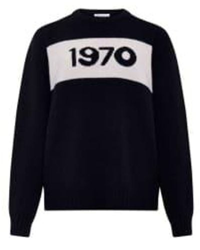 Bella Freud 1970 taille du cavalier en tricot surdimensionné: s, col: - Bleu