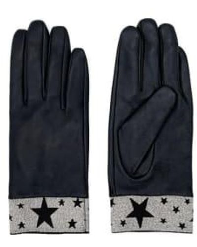 Nooki Design Gants en cuir étoiles - Noir